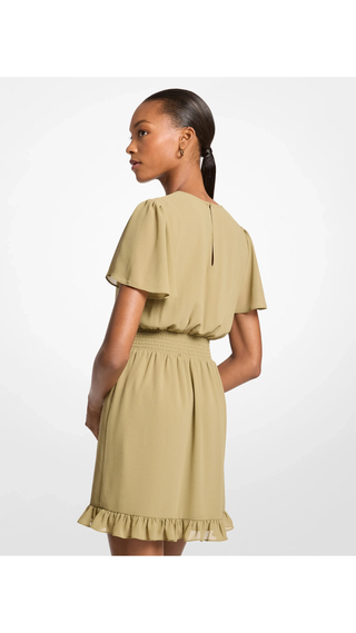 Vestido Michael Kors V-Neck Mini Dress Oregano