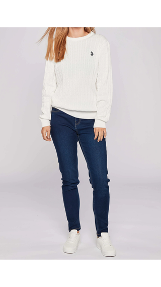 Sweater US Polo Short Sleeve Srew Sable Blanco