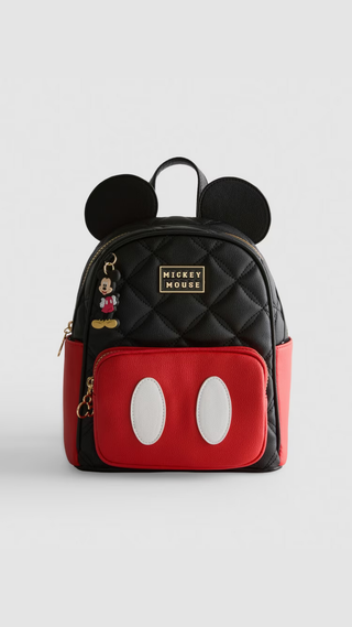 Mochila Primark Mickey Mouse Quilted Rojo y Negro