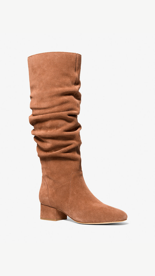 Botin Michael Kors Indra Boot Suede Leather Luggage