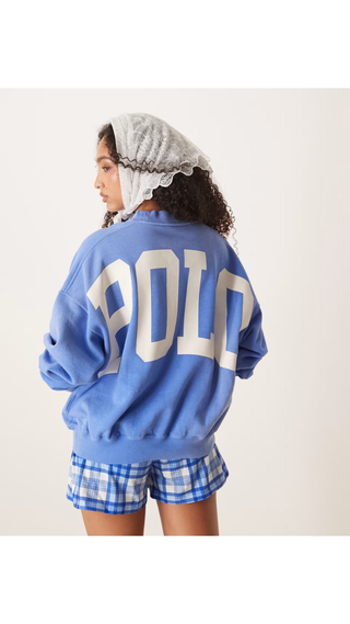Hoodie Polo Ralph Lauren Oversized back logo Celeste