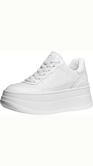 Zapatillas Michael Kors HAYES LACE UP EMBOSSED  PRINTED LEATHER White