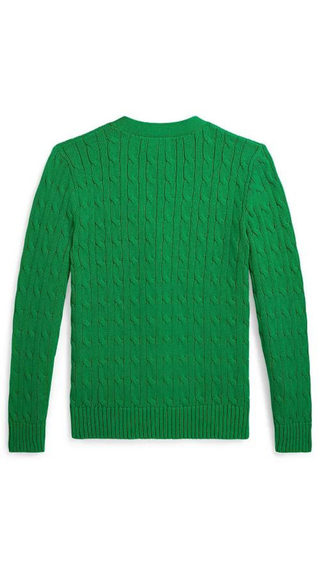 Sweater Polo Ralph Lauren Cabre-Knit Cotton V-Neck Cardigan Green