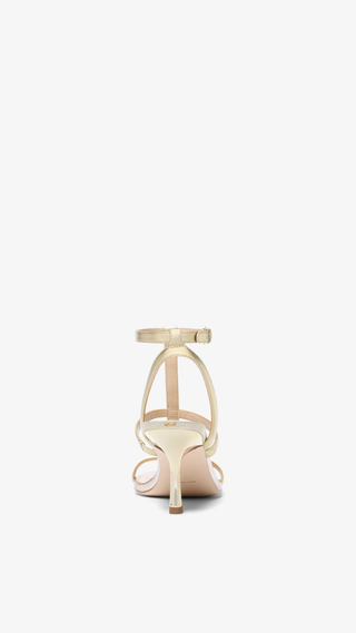 Tacones Michael Kors Nara Studded Metallic Leather Sandal Dorado