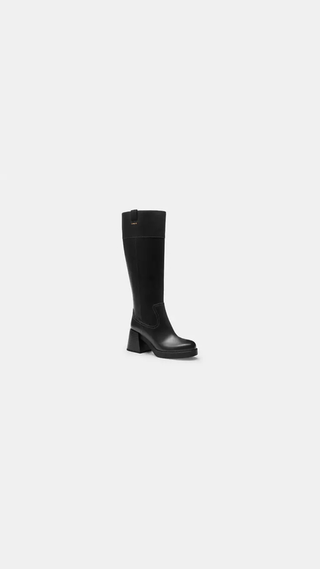 Botas Coach Leather Black Heel Tall Negro