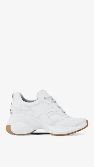 Zapatillas Michael Kors Kaia Mixed-Media Trainer Optic Blanco