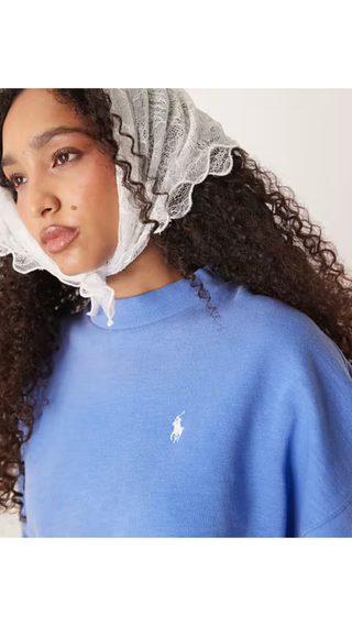 Hoodie Polo Ralph Lauren Oversized back logo Celeste