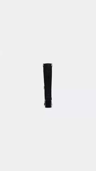 Botas Coach Leather Black Heel Tall Negro