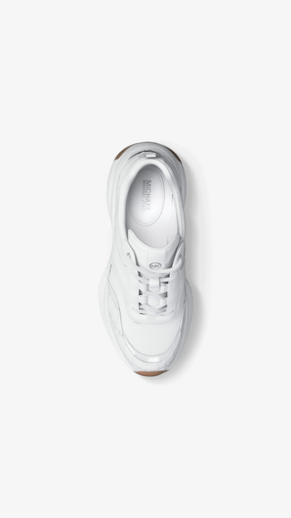 Zapatillas Michael Kors Kaia Mixed-Media Trainer Optic Blanco