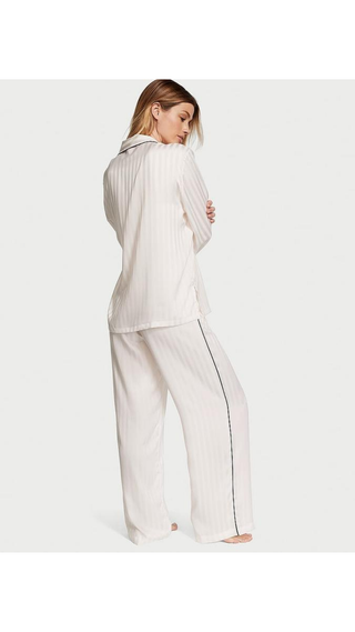 Pantalon Pijama Victoria Secret Satin Long Set White