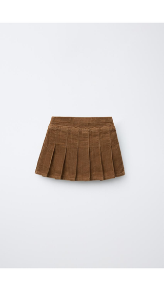 Falda Zara Plisada Cafe