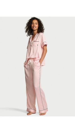 Pantalon Pijama Victoria Secret Satin Long Set Pink