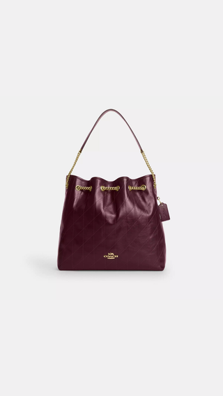 Cartera Coach Evelyn Shoulder Bag Dark Wine