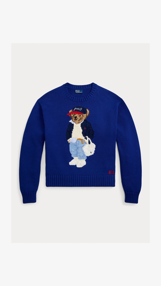 Sweater Ralph Lauren Bear Logo Azul