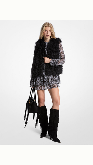 Chaqueta Michael Kors Faux Shearling Vest Black
