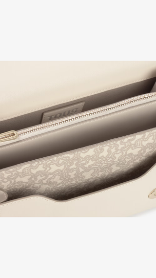 Bandolera Tous mediana Audree Kaos con solapa Beige