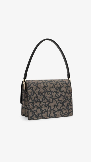 Bandolera Tous mediana Audree Kaos con solapa Negro