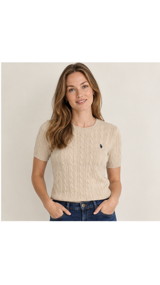 Sweater US Polo As crew baby cable Beige