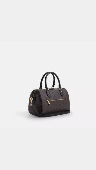 Cartera Coach Rowan Satchel Bag In Signature Canvas Cafe