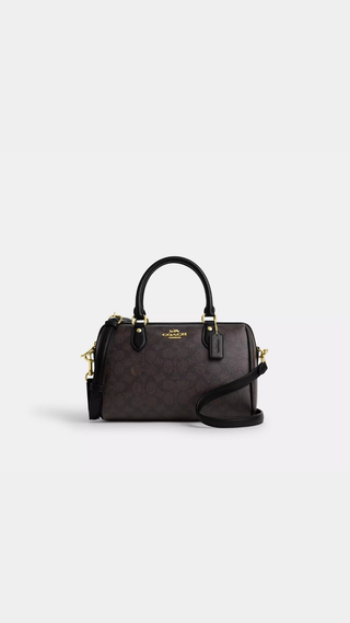 Cartera Coach Rowan Satchel Bag In Signature Canvas Cafe