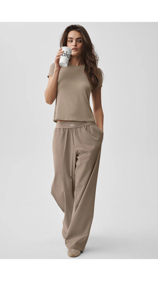 Pantalon Alo Yoga Suit Up Trouser (Long) Gravel