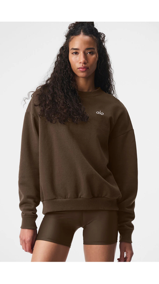 Polera Alo Yoga Accolade Crew Neck Pullover Espresso