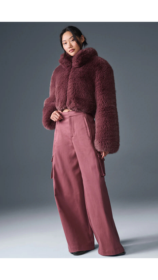 Pantalon Alo Yoga Show Off Cargo Wide Leg Trouser (Long) Burgundy Truffle