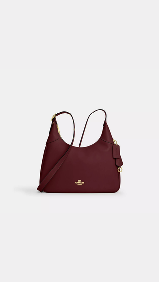 Crossbody Coach Ella Shoulder Bag Gold/Maroon