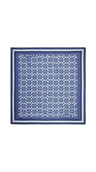 Pañuelo Coach Sig Silk Square Scarf True Blue
