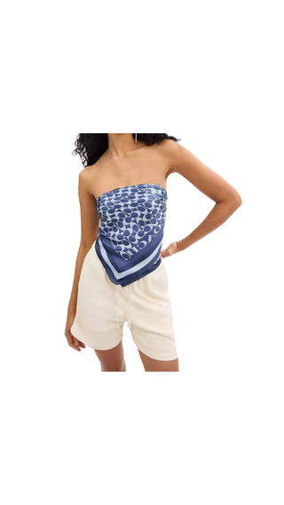 Pañuelo Coach Sig Silk Square Scarf True Blue