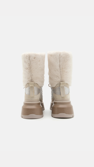 Botin Michael Kors Shiloh Boot Suede Bone