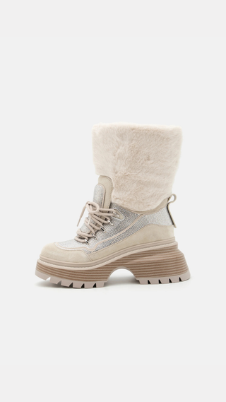 Botin Michael Kors Shiloh Boot Suede Bone