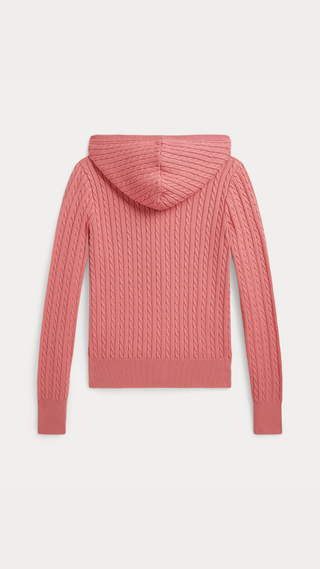 Sweater Ralph Lauren Mini-Cable Cotton Full-Zip Pink