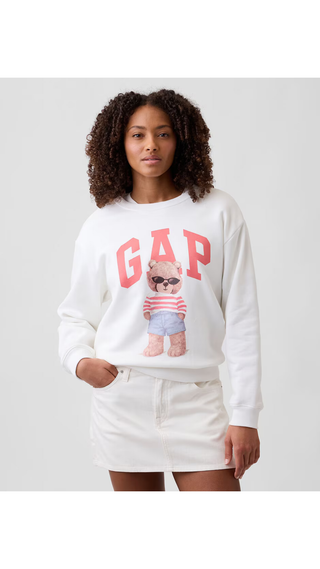 Polera Manga Larga Gap Logo Sweatshirt White