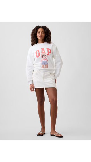 Polera Manga Larga Gap Logo Sweatshirt White