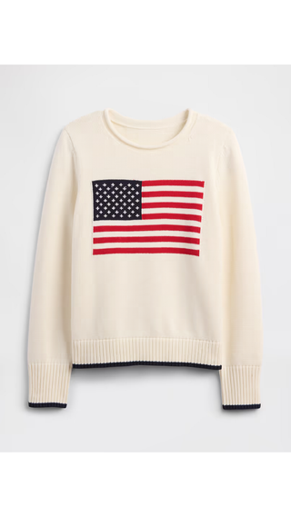 Sweater Gap Cream American Flag