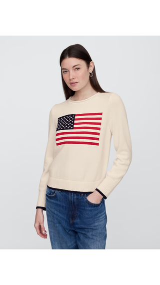 Sweater Gap Cream American Flag