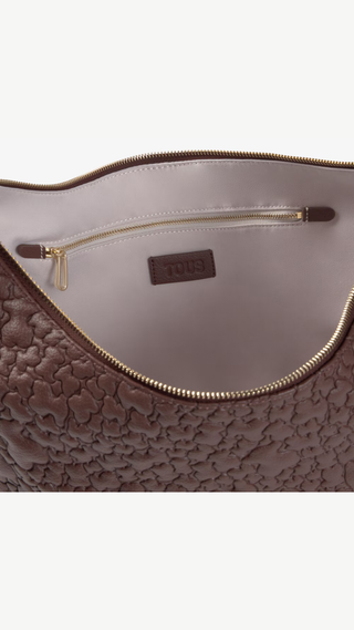 Bolso de Hombro Tous Puffy Bear Marron Grande
