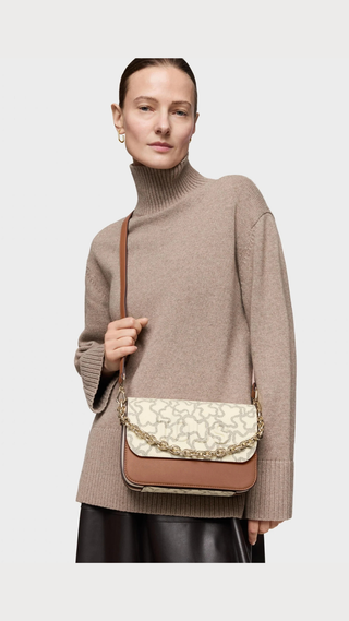 Bandolera Tous Chain Camel Beige Kaos Icon Mediano