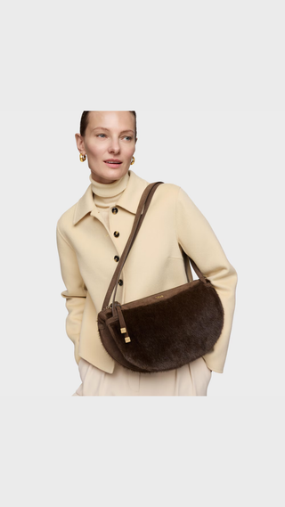 Bolso de Hombro Tous Halfmoon Marron Grande