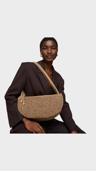 Bolso de Hombro Tous Halfmoon Camel Grande
