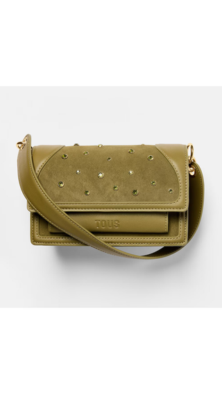 Bandolera Tous Audree Strass Verde Pequeño