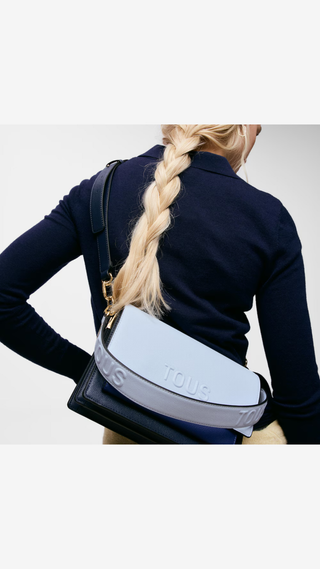 Bandolera Tous Audree Saffiano Azul Mediano