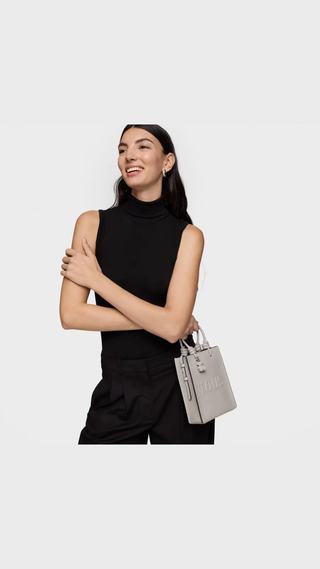 Cartera Tous Osos Plateado Negra Mediano