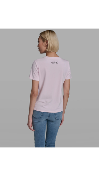 Polera Karl Lagerfeld Embelished Sketch Rosado