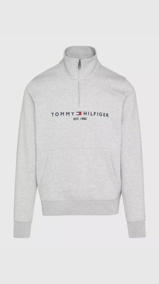 Poleron Tommy Hilfiger Gris Medio Cierre Hombre