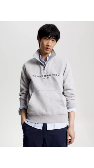 Poleron Tommy Hilfiger Gris Medio Cierre Hombre