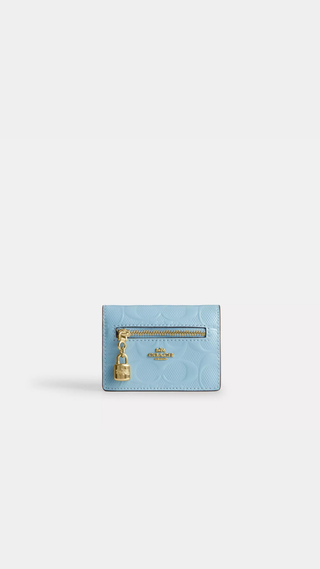 Card Case Coach With Charm Light Blue
