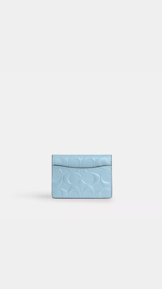Card Case Coach With Charm Light Blue