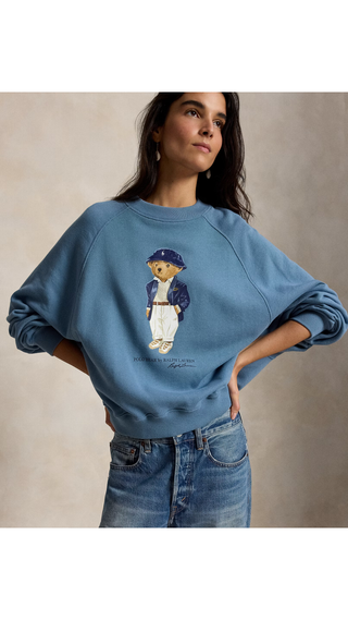 Poleron Ralph Lauren Bear Logo Azul